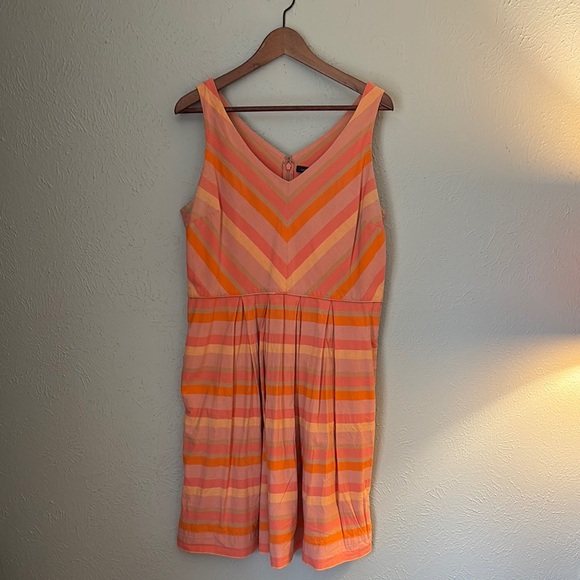 Land's End Striped Orange and Pink Dress - Picture 1 of 6